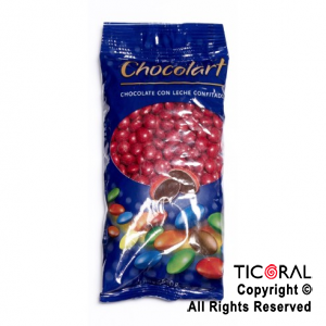 LENTEJAS DE CHOCOLATE CONFITADO ROJA CHOCOLART X 500gr